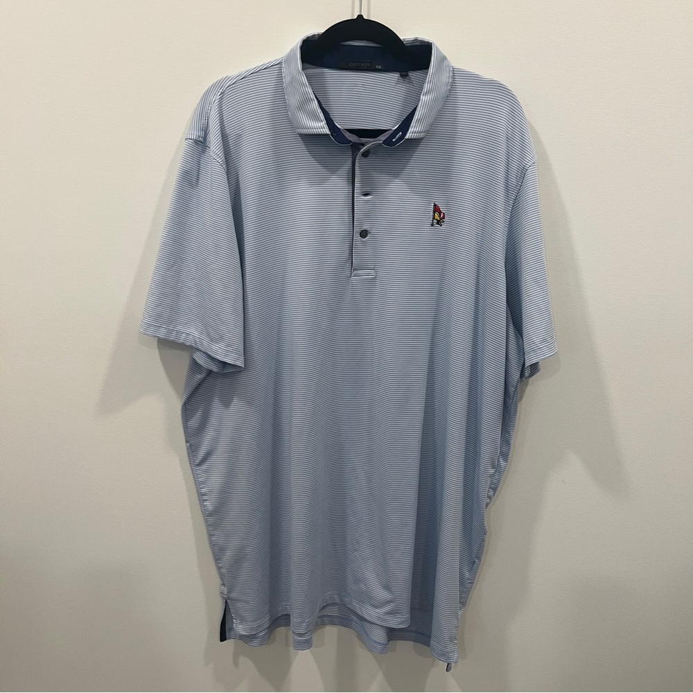 Greyson XXL Men's Blue and white striped golf Polo Shirt